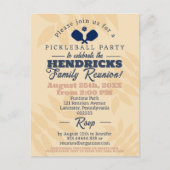 おもしろいピックボールパーティーファミリー懇親会日付の保存 ポストカード (正面)