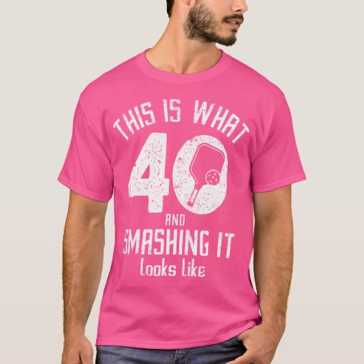 おもしろいピックボール40歳の誕生日40歳の愛P Tシャツ (正面)