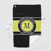 おもしろいピックルおもしろいボール引用文名イニシャルブラック ゴルフタオル (インサイチュ)