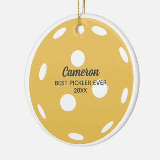 おもしろいピックルパーソナライズされたボールの名前まカスタムたは文字 セラミックオーナメント (左)
