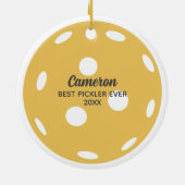 おもしろいピックルパーソナライズされたボールの名前まカスタムたは文字 セラミックオーナメント (裏面)