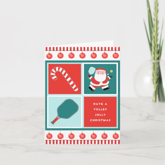 おもしろいピックルボール クリスマスカード (正面)