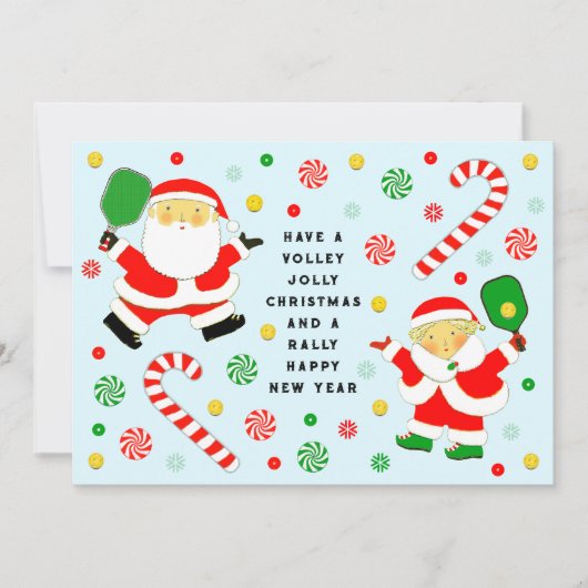おもしろいピックルボール クリスマスカード (正面)