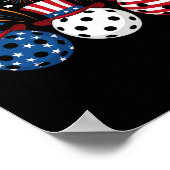 おもしろいピックルボール 花火 アメリカ国旗 4th O ポスター (角)