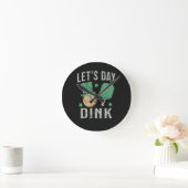おもしろいピックルボール Let's day dink ラウンド壁時計 (ホーム)