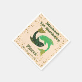 おもしろいピッセスファースト誕生日&金ゴールド紙吹雪 スタンダードカクテルナプキン (角)