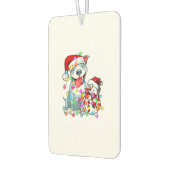 おもしろいピットブルドッグクリスマスティー雪だるまクリスマスライト カーエアーフレッシュナー (左)