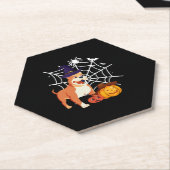 おもしろいピットブルドッグハロウィーンの衣装 ペーパーコースター (アングル)