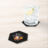 おもしろいピットブルドッグハロウィーンの衣装 ペーパーコースター (インサイチュ)