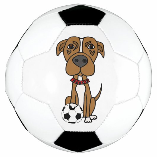 おもしろいピットブル遊犬 サッカーボール (正面)