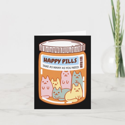 おもしろいピル猫かわいいメンタルヘルス猫好き カード (正面)