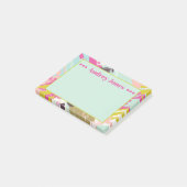 おもしろいピンクとアクアの抽象芸術アート名ノート ポストイット (アングル)