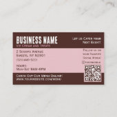 おもしろいピンクとブラウンQRコードアイスクリーム 名刺 (裏面)