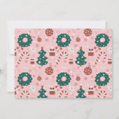 おもしろいピンクとブラックのクリスマスパーティーの写真 サンキューカード (裏面)