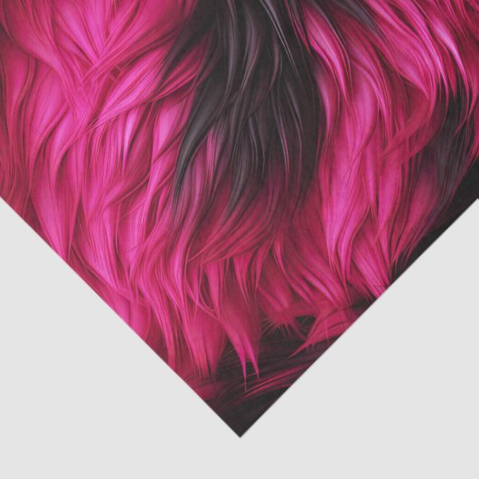 おもしろいピンクとブラックのフェイクモンスターファーテクスチャ 薄葉紙 (詳細)