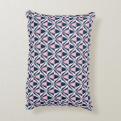 おもしろいピンクと青のパターン アクセントクッション (裏面(縦))