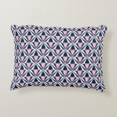 おもしろいピンクと青のパターン アクセントクッション (裏面)