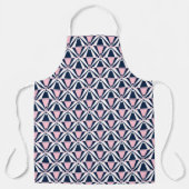 おもしろいピンクと青のパターン エプロン (正面)