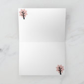 おもしろいピンクのクリスマスツリーの雪片の写真 シーズンカード (内部)