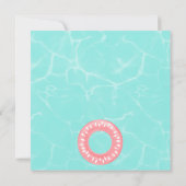 おもしろいピンクのスイカのフロータープールパーティー誕生日 招待状 (裏面)