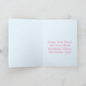 おもしろいピンクのフラインゴ恐竜5歳の誕生日 カード (内部)