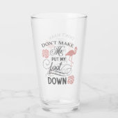 おもしろいピンクのフラミンゴのワードアート タンブラーグラス (裏面)