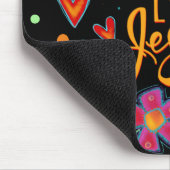 おもしろいピンクのフローラブラックラブイエズスのインスピレーション マウスパッド (コーナー)