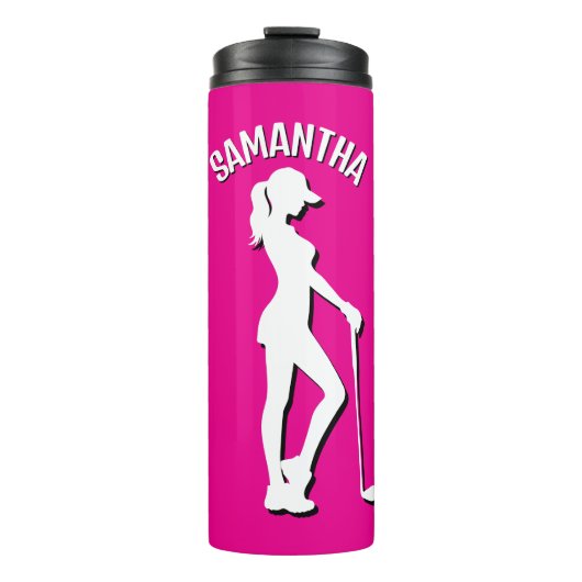 おもしろいピンクの女の子ゴルフをテーマにした誕生日パーティー タンブラー (正面)