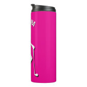 おもしろいピンクの女の子ゴルフをテーマにした誕生日パーティー タンブラー (回転右)