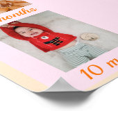 おもしろいピンクの最初の年の毎月の写真 ポスター (角)