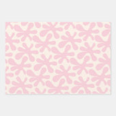 おもしろいピンクアメーバダンス抽象芸術パタモダンーン ラッピングペーパーシート (正面2)