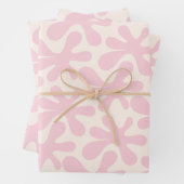 おもしろいピンクアメーバダンス抽象芸術パタモダンーン ラッピングペーパーシート (インサイチュ)