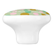 おもしろいピンクアンドグリーン抽象芸術ポルカ点々のあるスネーク セラミックノブ (側面)