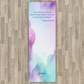 おもしろいピンクアンドブルーパステルウォーターカラー引用文 ヨガマット