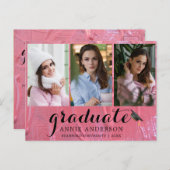 おもしろいピンクウェッ絵を描ト3 Photo Gradation招待状 ポストカード (正面/裏面)