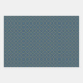 おもしろいピンクオレンジブルーフローラ幾何学模様 ラッピングペーパーシート (正面3)