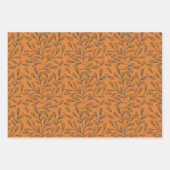 おもしろいピンクオレンジブルーフローラ幾何学模様 ラッピングペーパーシート (正面3)