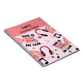 おもしろいピンクガールズソングライティングノートブック ノートブック (右側)
