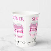おもしろいピンクガールベビーシューズ赤ちゃんシャワー 紙コップ (右)