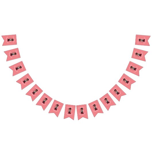 おもしろいピンクガール海賊旗 バンティングフラッグ (全)