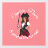 おもしろいピンクガール海賊 ウィンドウサイン (シート)