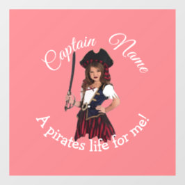 おもしろいピンクガール海賊 ウィンドウサイン