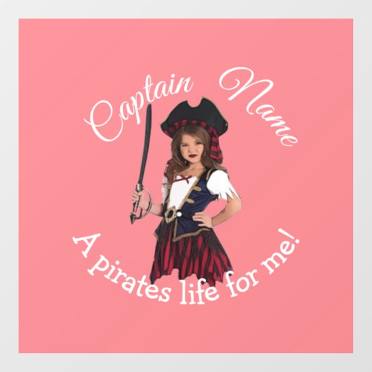 おもしろいピンクガール海賊 ウィンドウサイン (シート)