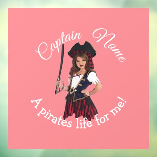 おもしろいピンクガール海賊 ウィンドウサイン (シート3)