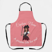 おもしろいピンクガール海賊 エプロン (正面)