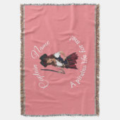 おもしろいピンクガール海賊 スローブランケット (正面縦)