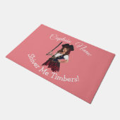 おもしろいピンクガール海賊 ドアマット (アングル)