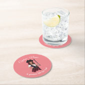 おもしろいピンクガール海賊 ラウンドペーパーコースター (インサイチュ)