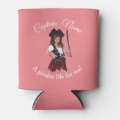 おもしろいピンクガール海賊 缶クーラー (正面)