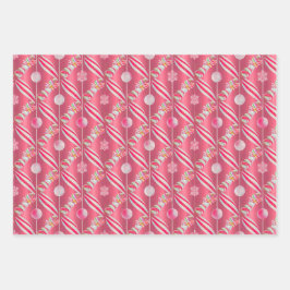おもしろいピンクキャンディーレーンコレクション ラッピングペーパーシート